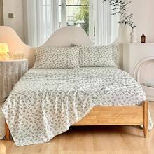 Black Sheets, Deep Pocket, 1800 Thread Count, Soft Breathable, Cute Printed Boho Farmhouse Bed Sheets, Up To 18 Inch - Green and White - View 7