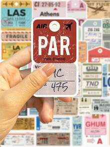 40 张卡通登机牌贴纸，适用于装饰吉他、笔记本、行李箱、防水 DIY 贴纸、学校用品、返校 - 查看 3