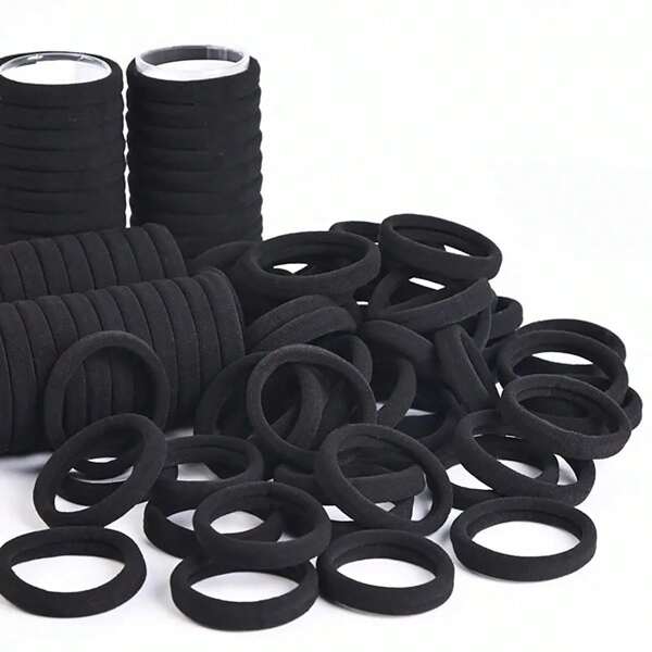 5/50/100/200PCS Simple Headband Rubber Band Women's Hair Tie Thick High Elastic Hair Tie Headband Leather Strap Black Scrunchie