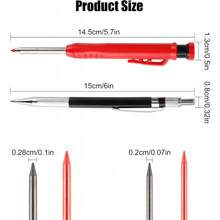DIBALIYI Zimmermannsbleistift-Set, solider Zimmermannsbleistift mit 40 Bleistiftminen und 2 Radiergummis, Zimmermannsbleistifte Markierungswerkzeuge für die Baustelle oder Architektenzeichnung