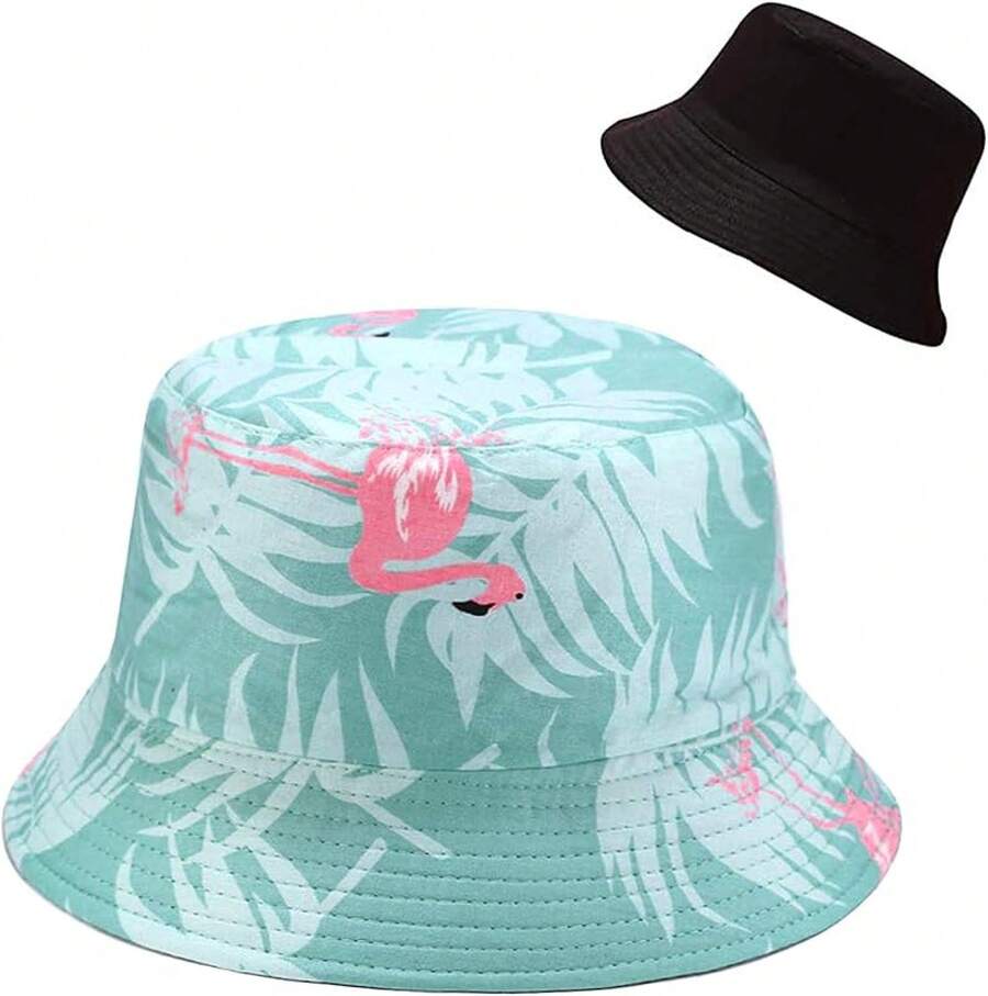 Reversible Bucket Hat For Women, Cute Beach Fisherman Style - Flamingo - View 1