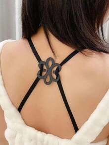 2pcs/4pcs Flower Shaped Bra Strap Clips, Invisible Anti-Slip Bra Strap Holders Women's Undergarment Accessories Invisible Slip-Proof Bra Strap Buckle For Lingerie - Crossback Straps, Transparent Buckle, Anti-Slip