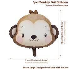 1/6pcs Giant Animal Foil Balloon 3D Lion Monkey Giraffe Floating Balloon For Birthday Party Decorations Gift, Graduation Decorations Garden Decorations, Room Decor, Summer Holiday Party Decoration - Watercolor Animal Heads - View 19