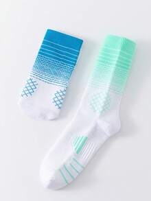 1 Pair Outdoor Sports & Running Basketball Socks, Fall - Multicolor - View 4