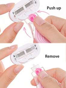 1 件女士脱毛剃须刀，包括腋下、腿部和比基尼区域毛发剃须刀，便携式剃须刀，粉色手动剃须刀，女士比基尼手动剃须刀片脱毛剃须/5 层刀片，不锈钢刀片可更换粉色剃须刀头女孩礼物旅行必需品，适用于海滩、度假、旅游、旅行、商务