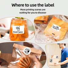Marklife White Square Stickers, Available In Various Sizes (40x30mm), Compatible With M110/M200/M120/M220/P50/L7 Self-Adhesive Circular Stickers, Used For Barcode And DIY Logo Design, Can Labels - Multicolor - View 4