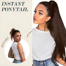 Long Straight Ponytail Extension 24Inch Ponytail Hair Extensions Synthetic Hair On Elastic Band Hairpiece