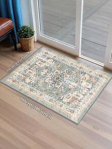 Tapete bege de 1 peça, estilo boêmio, lavável, antiderrapante, de lã sintética, 1160g/m², para sala de estar, quarto, cozinha, escritório, entrada