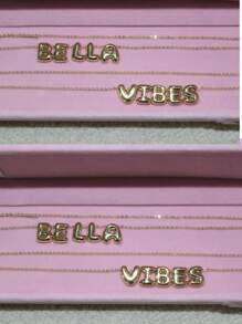 1PC Smooth Bubble~Personalized Customization 26 Smooth Bubble Letter Necklace Ins Haili Same Style Personalized Customization Necklace With The Unique Charm Of Your Own Name