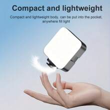 1 set Éclairage doux vidéo portable, Lumière de caméra LED 360° Couleur complète Éclairage de photographie portable, Panneau lumineux gradable 3000-6000K avec trois interfaces à sabot froid, Rechargeable, Convient pour la prise de vue en direct, la vidéoconférence, Vlgo, la photographie, la diffusion en direct - Comprend les accessoires - Noir Convient pour les selfies et la diffusion en direct, la photographie, l'éclairage de selfie pour téléphone