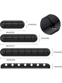 1-5pcs Cable Clips, Silicone Self-Adhesive Cable Management Wire Organizers Holder For Desk USB Charging Cord, Nightstand Power Cord, Mouse Cable, PC Office Home