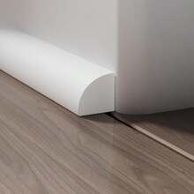 Moldura flexible de cuatro lados, autoadhesiva, moldura de esquina, moldura de goma impermeable de cuatro lados, adecuada para usar en pisos, baños y encimeras (0.7" An x 0.86" Al x 158" L, Blanco) - Blanco - Ver 1