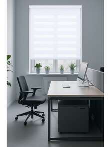 Double-Layer Day And Night Roller Blind – Easy Installation Without Drilling, For Windows And Doors, Various Colors – Free 24/48h Delivery To The Iberian Peninsula. Variety Of Colors. - trắng - Xem 2