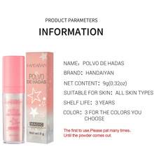 HANDAIYAN Fairy Glow Highlighter Powder, Natural Glowing Highlighter For Graduation, Birthday, Holiday, Halloween, Christmas, Makeup Party, Cosplay, Travel, Daily Makeup, Prom, Dorm, Beauty Product, Face Painting, Cosmetics, Suitable For Women, Winter/Spring, Best For Birthday, Valentine's Day, Mother's Day Gifts, Carnival Party - 粉色 - 查看 7
