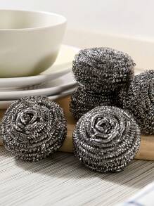 24 Pack Steel Wool Scrubber, Metal Kitchen Scrubbing Sponges, Dishwashing Scouring Pads Heavy Duty, Premium Stainless Steel Scrubbers For Cleaning Dishes Pots And Pans Bathroom Oven (Sliver)