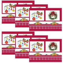 4/6 Stücke Weihnachtsbaum Tischsets, mit roten, weißen und karierten Mustern, robustes Material, geeignet für Küche, Esszimmer, Innen-/Außen Feiertagsdekoration, Thanksgiving und Weihnachten