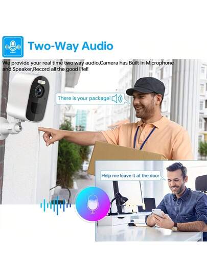 Solar Powered Outdoor Wireless Security Camera, Camera De Segurança Wifi,2K High Definition Slimme Surveillance 5000mAh Battery, Panel Power Supply, 5G WiFi, Full Night Vision, Spotlight Alarm, Two Way Audio, Remote Monitoring Home Cloud Storage/SD Card, Quality Appearance, Property Monitoring. view 9