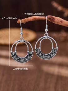 1 Paar vintage, Cut Out runde Anhänger Design Ohrringe für Frauen, Boho Schmuck für Alltag und Party, geeignet für alle Jahreszeiten, Accessoires