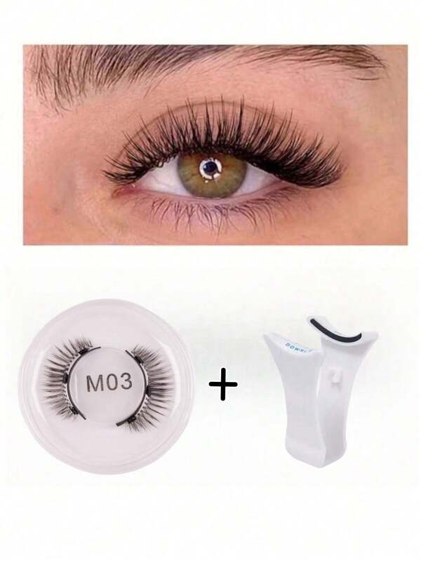 1 par de kit de pestañas postizas magnéticas con pinzas aplicadoras profesionales, reutilizables y sin pegamento. Pestañas postizas largas, voluminosas y naturales de pelo suave ligero para maquillaje de ojos, ideal para viajes, fiestas, festivales, maquillaje de rave y accesorios de fiestas rave