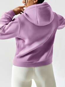 保暖连帽外套，女士秋冬户外运动保暖卫衣 - 粉色 - 查看 4