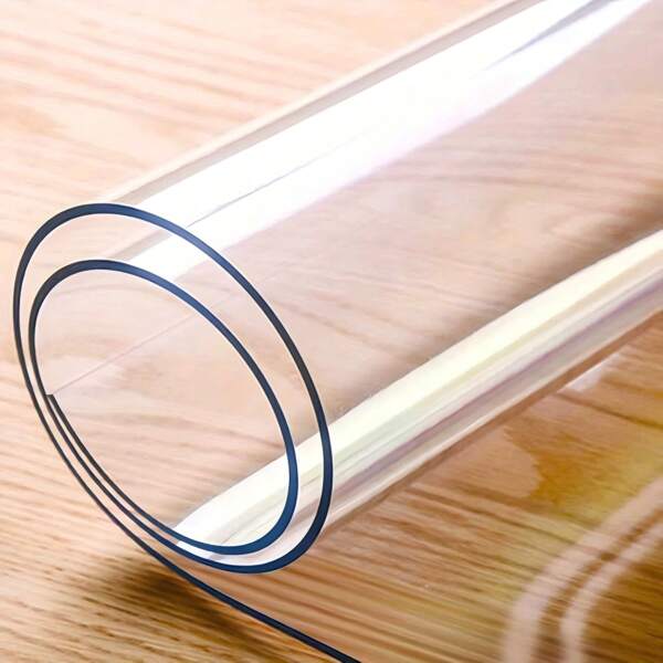1.5mm Thick Durable PVC Desk Mat - Transparent Scratch-Resistant Heat-Resistant Surface Protector, Suitable For Kitchen, Dining Table, Study Desk - Wear-Resistant, Non-Fading Minimalist Design, Cleansable Plastic Table Mat, Kitchen Insulation Mat, Minimalist Style
