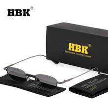 HBK 男士新款时尚眼镜,椭圆形小镜框设计,日常配饰,摄影道具,生日礼物,全套包装 - K39898 - 查看 9