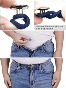 Button Extenders For Jeans, 6pcs Pants Extender Button For Women Men, Jean Button Extender, Waist Extenders, No Sew Instant Waistband Extender Buttons Metal Silicone For Jeans Pants Collar