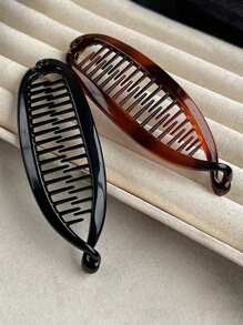 1/2 Stuks Amber Bananen Clip Paardenstaart Clip Franse Elegante Hoge Craniale Top Haar Clip Krullend Haar Clip