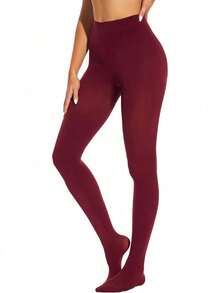 1件装女士纯色连裤袜，采用涤纶混纺面料，添加可可纤维和超弹力纤维，针织面料，弹力透气，适合派对装扮，建议手洗（请根据您的身材选择尺码，以获得最佳穿着效果！） - 彩色 - 查看 35