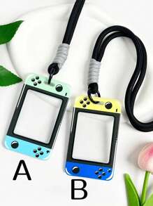 1pc Plastic ID Card Holder With Lanyard, High Quality Embossed Printing, Suitable For Transit Card, Photo Card, Game Card, ID Card Protection, School Supplies,Back To School