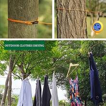 1pc 32ft Retractable Camping Clothesline, Portable Travel Drying Rope For Outdoor Camping Fishing, Laundry Hanging Rope - Multicolor - View 8