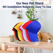 Hat Stand For Baseball Caps, Hat Organizer, 2 Pcs No Install Acrylic Hat Organizer For 14 Baseball Caps, Hat Racks For Caps Display And Organizer For Bedroom, Closet, Dresser, Office - Clear - View 5