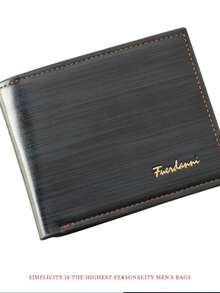 One-Piece/Light Coffee/Dark Coffee/Blue With Stainless Steel Wallet New Men's Wallet Short Glossy Wallet Fashionable Loose-Leaf Soft Leather Daily Essential - Multicolor - View 8