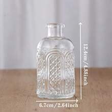 6/12PCS 现代罗马庚格家居装饰玻璃花瓶，桌面中心小花瓶装饰，迷你复古花瓶，桌面中心装饰透明花蕾花瓶