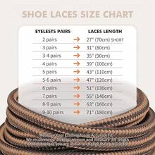 Stepace Round Shoelaces [2 Pairs] Heavy Duty Boot Shoe Laces For Hiking Work Boots - 點黑白 - 查看 10