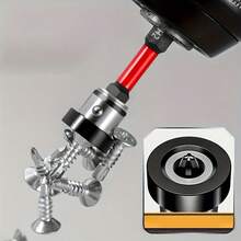 强力磁性定位钻头 | 防滑防撞设计，黑金十字螺丝刀头，适用于天花板/木工，防水地板安装工具，是木质/硬质地板、办公室使用、万圣节和圣诞节礼物的理想之选，圆形螺丝刀工具