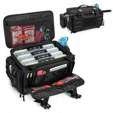 DSLEAF Waterproof Tackle Box Bag With Rod Holder Soft Fishing Tackle Storage Bag With NonSlip Base For Saltwater Or Freshwater Fishing Patent Design Only Bag - as pic - View 1