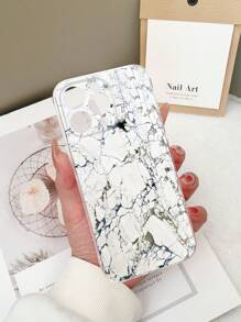1 pieza Funda de teléfono anti-caídas con impresión de mármol transparente en TPU, compatible con iPhone 15/15Pro/15Plus/15ProMax/16/16Pro/16Plus/16ProMax, Galaxy S23 Ultra/A14/A24, Redmi Note 12Pro, Pixel 8/8 Pro