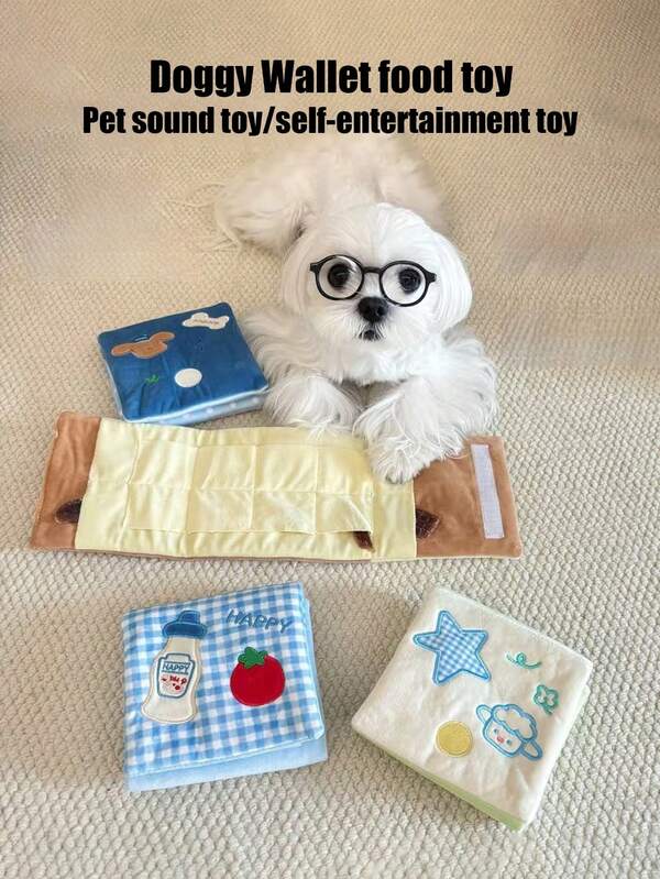 1 Set Juguete de rompecabezas de golosinas para perros - mascota Juguete interactivo de alimentación de mascotas, alimentador lento lindo de dibujos animados, juguetes interactivos de entrenamiento de nutrición