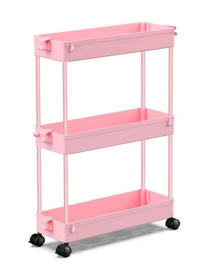 SPACEKEEPER Slim Rolling Storage Cart, 3 Tier Bathroom Storage Organizer Laundry Room Utility Cart Mobile Shelving Unit, Multi-Purpose For Kitchen Office Bathroom Laundry Narrow Places