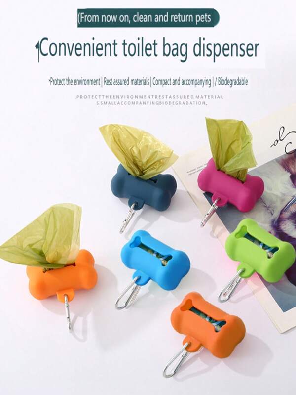 New Soft Rubber Bone-Shaped Pet Wastebag Dispenser Box, Pet Supplies