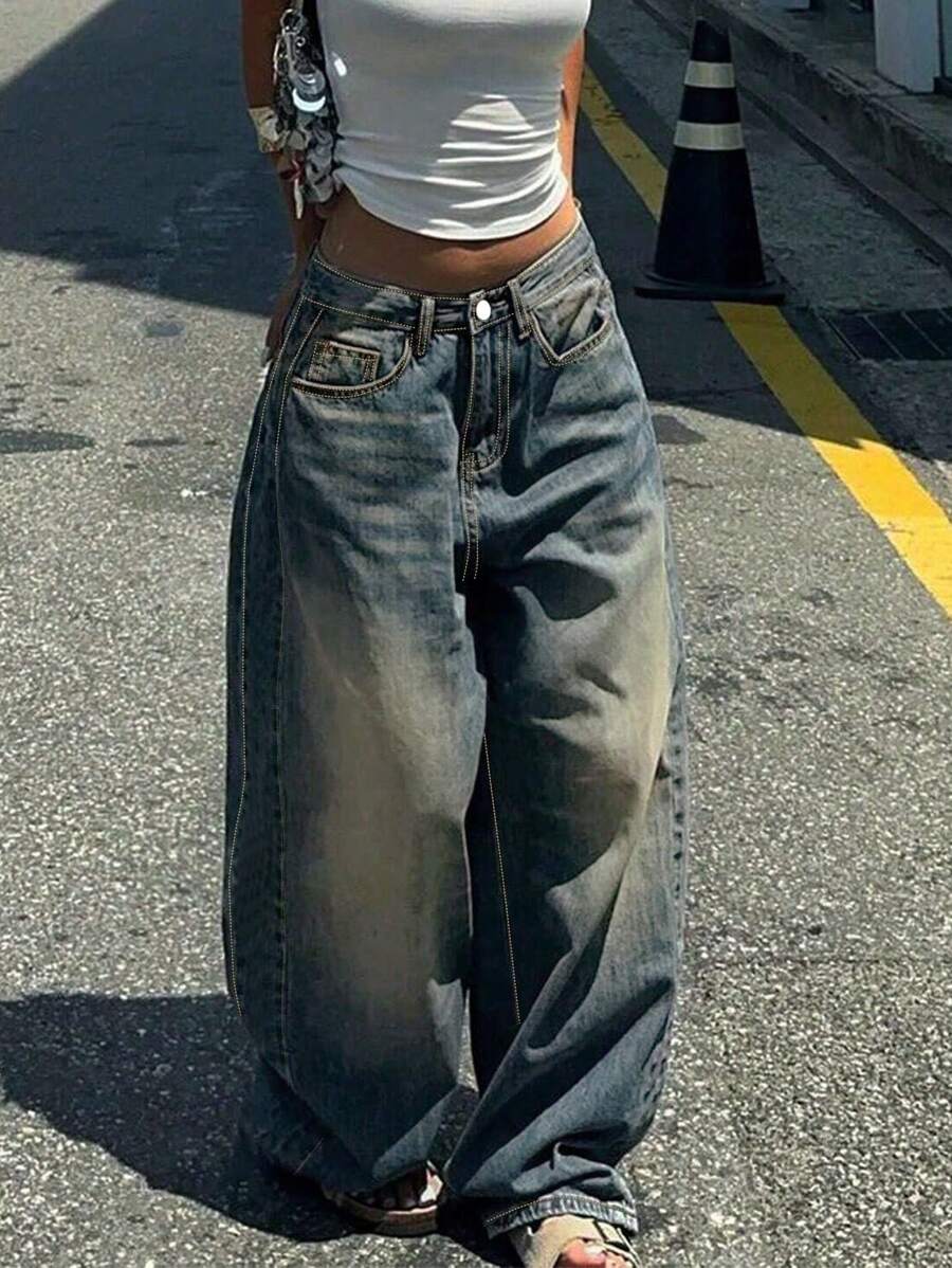 Oversized Boyfriend Style Women's Casual Jeans