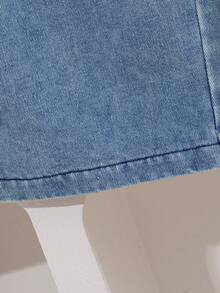 Set de 2 piezas con Blusa de manga larga con patrón de flores 3D de colores dulces y casuales y Pantalones de jean, apropiados para principios de otoño, primavera y verano, de vuelta a la escuela, uso diario