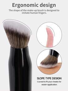 MAANGE 4Pcs Professional Face Makeup Brush Set With Paper Box,Triangle Concealer Brush, Foundation Brush,Double-Ended Powder Brush Blush Brush Contour Brush Eyeshadow Brush,Makeup Tools With Soft Fiber For Easy Carrying,Brush For Travel,Gift For Women&Girls - 黑色 - 查看 8