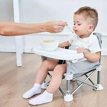Gray Portable Foldable Children Dining Chair, Baby High Chair For Eating Out - Grey - View 11