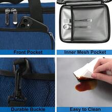 Local Shipping-Femuar Reusable Lunch Box For Men/Women - Insulated Lunch Bag Leakproof Lunchbox For Work Office Picnic Beach - Freezable Lunch Cooler Bag With Adjustable Shoulder Strap - Black - 4-Màu xanh - Xem 6