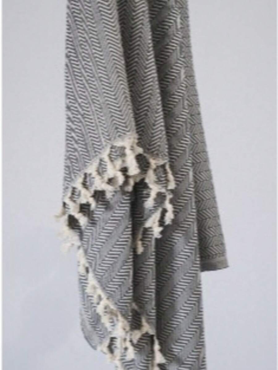 Drop Throw, 200x220 Cm Beach Towel & Bath Sheet - Dark Grey - View 1