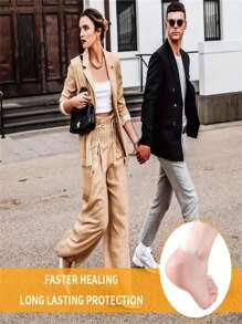 18 Stücke unsichtbare selbstklebende Silikon Blasenpflaster - langanhaltend, geeignet für Ferse, Zehe und Fußschutz in hellbeige