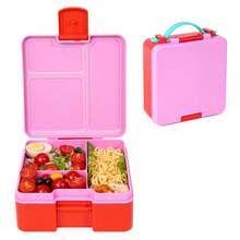 Large Capacity Plastic Student Bento Box, Leak-Proof Lunch Box, 3-Compartment Design, Back To School Supplies (Utensils Not Included)