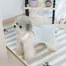 Robe de style coréen de 25 cm pour animaux de compagnie, robes d'été pour chiens/chats, tenues de princesse en maille respirante pour animaux de compagnie